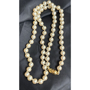 Monet Hand Knotted Faux Pearl Beaded Necklace 20" long Monet Faux Pearl Jewelry